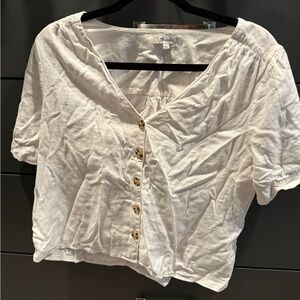 Madewell Cream Button-Up Blouse